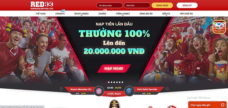 Khuyến mãi Red88 lớn trong lần đầu nạp tiền