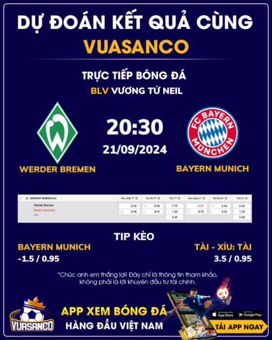 Soi kèo Werder Bremen vs Bayern Munich – 20h30 – 21/09 – Bundesliga